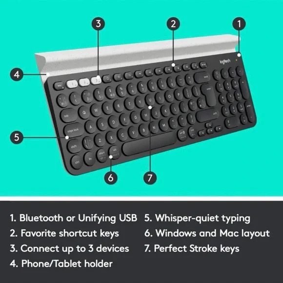 Logitech Wireless Keyboard in Black - Picture 7 of 11